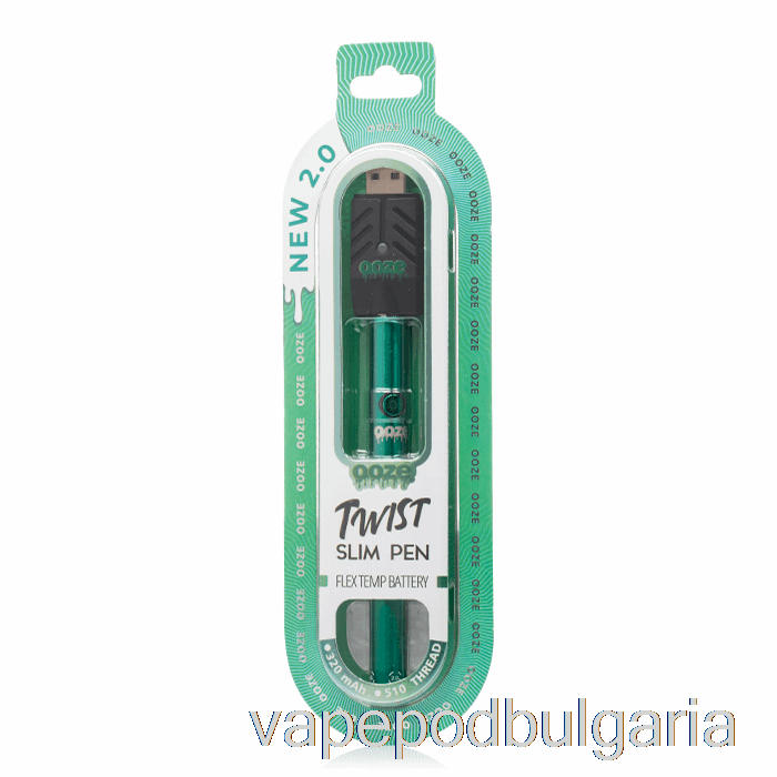 Vape 10000 Дръпки Ooze Slim Twist Pen 2.0 Flex Temp батерия Aqua Teal